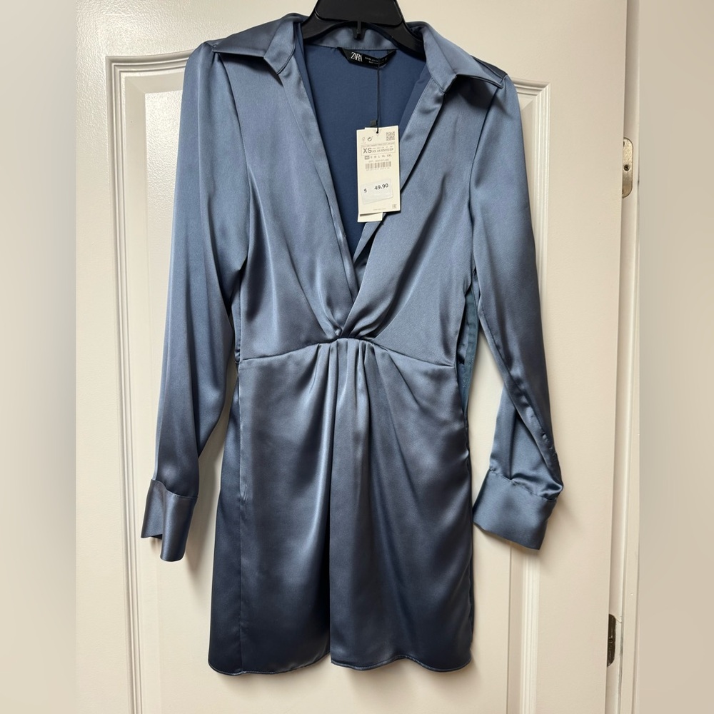 Periwinkle blue shirt dress